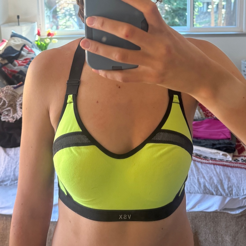 Neon Yellow/Black High Support Sports Bra - VSX